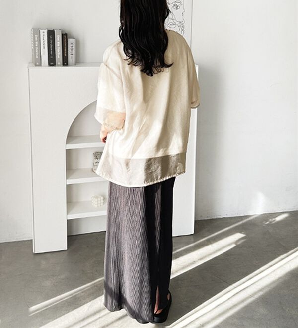 GeeRA（ジーラ）の「オーガンジーレイヤードＴシャツ（カットソー）」｜詳細画像