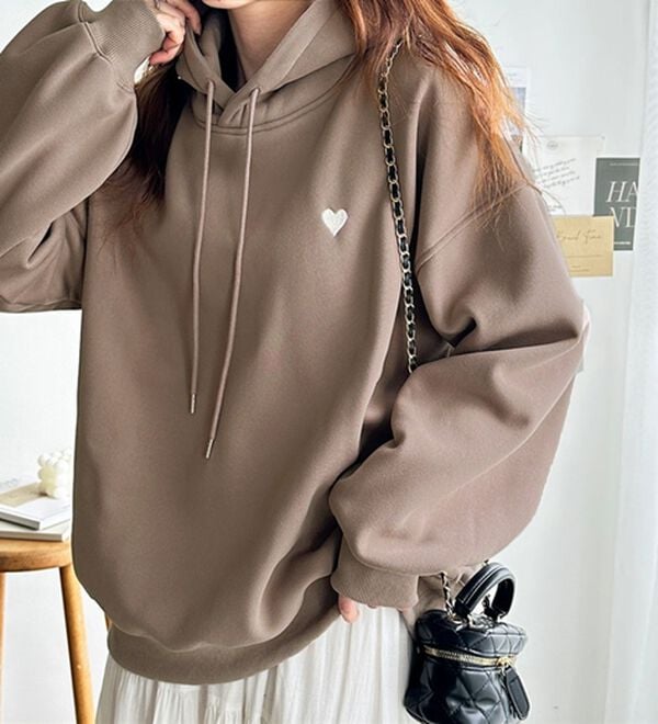 GeeRA（ジーラ）の「ハート刺繍裏起毛スウェットパーカー（パーカー）」｜詳細画像