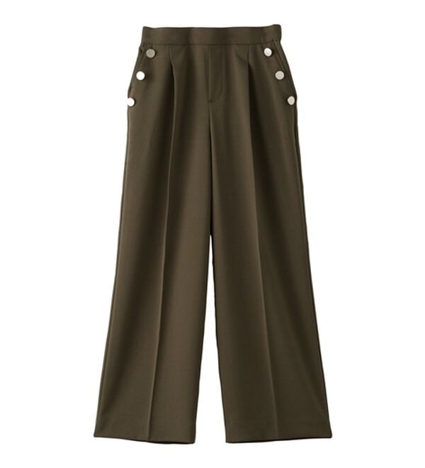 BELLUNA（ベルーナ）の「【ヨコストレッチ/UVカット/イージーケア】メランジストレッチ素材ワイドパンツ（ワイドパンツ・ガウチョ）」｜詳細画像