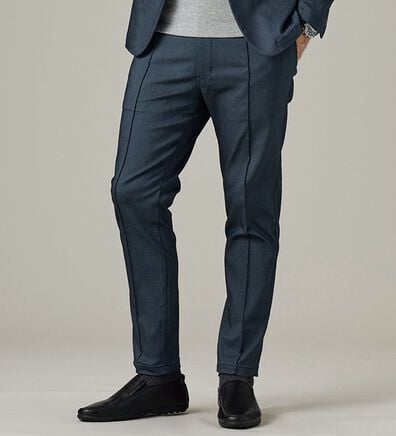 「デニムライクストレッチスラックス（メンズスラックス）」