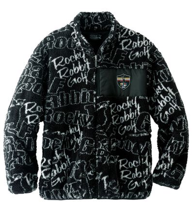 「＜ロッキーラビット＞ロゴデザインボアフリースジャケット（メンズジャケット）」