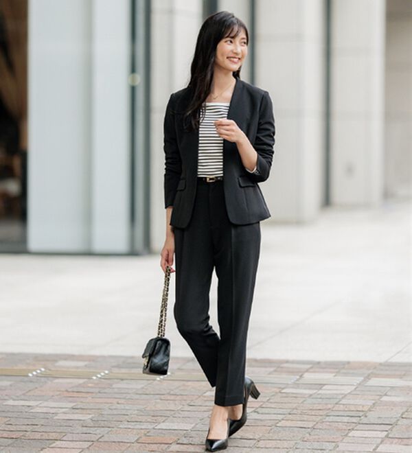 ジャケット+パンツ】洗濯機で洗えるのびのび！ストレッチカットソー