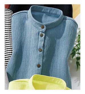 ルフラン（ルフラン）の「さらりと着れる！楊柳素材プルオーバー（カットソー）」｜ブルー