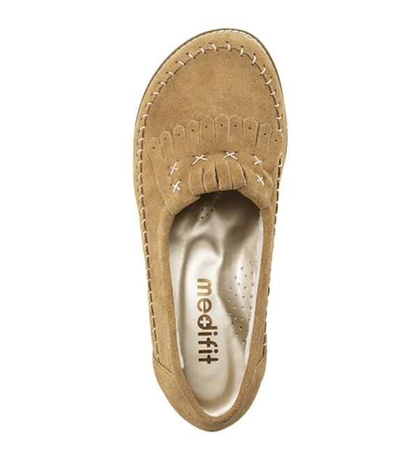 ルフラン（ルフラン）の「外反母趾対応＜メディフィット＞５Ｅあったかボアモカシンシューズ（パンプス）」｜詳細画像