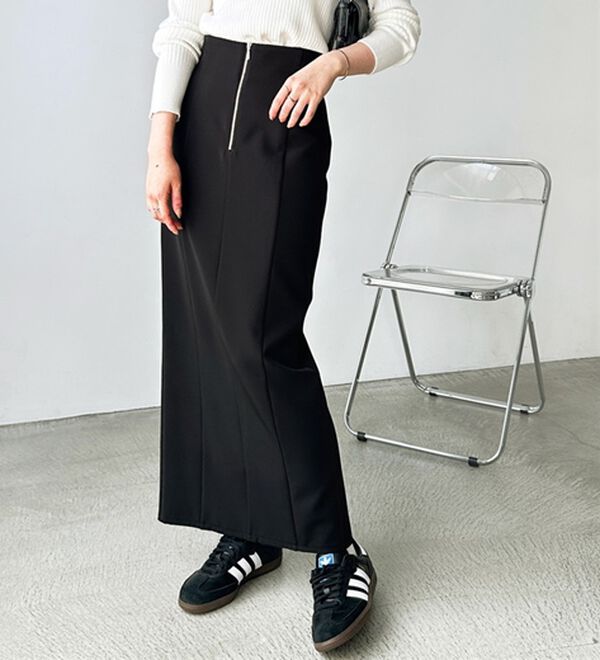 GeeRA（ジーラ）の「ＯＮ／ＯＦＦ使える！フロントファスナースカート（ロングスカート）」｜詳細画像