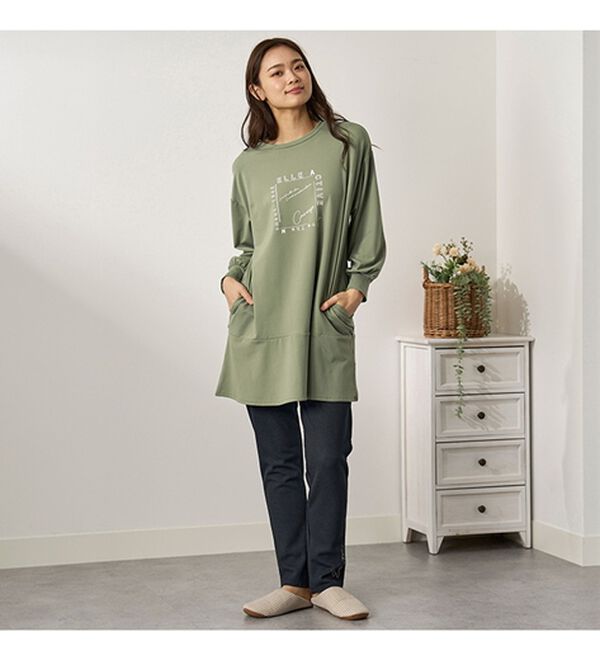 BELLUNA（ベルーナ）の「＜ＥＬＬＥ　Ａｃｔｉｖｅ＞なめらか裏起毛セットアップ（セットアップ）」｜詳細画像