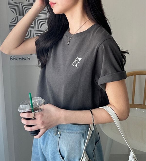 GeeRA（ジーラ）の「アンドハート刺しゅうＴシャツ（Tシャツ）」｜詳細画像