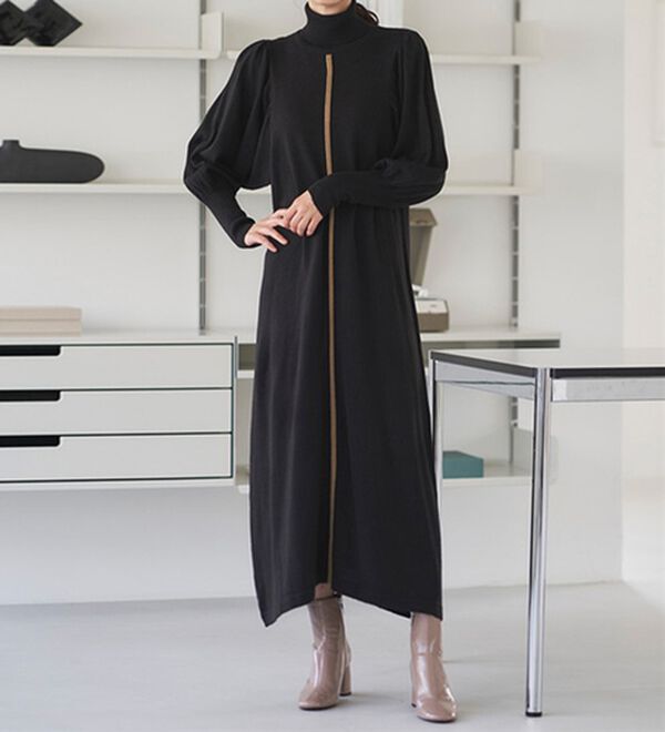 RANAN（ラナン）の「ボリューム袖アウトシームニットワンピース（ニットワンピース）」｜詳細画像