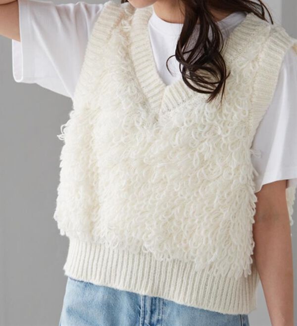 RANAN（ラナン）の「ループフリンジニットベスト（ベスト）」｜詳細画像