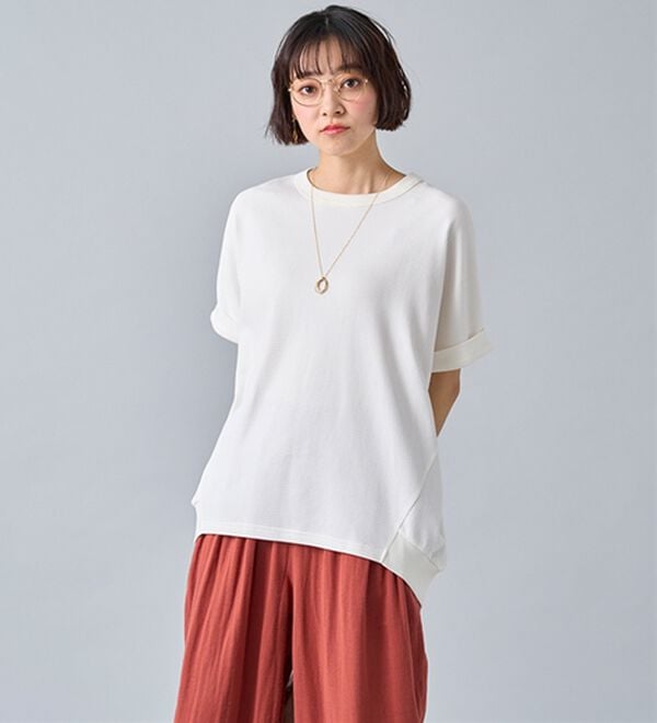 BELLUNA（ベルーナ）の「ヒンヤリ！ワッフル素材ゆったりプルオーバー（カットソー）」｜詳細画像