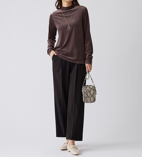 BELLUNA（ベルーナ）の「サマ見え（Ｓ）美脚タック使いワイドパンツ（ワイドパンツ・ガウチョ）」｜詳細画像