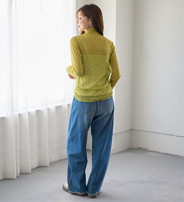 BELLUNA（ベルーナ）の「波柄立体ジャカードシアーインナー（カットソー）」｜詳細画像