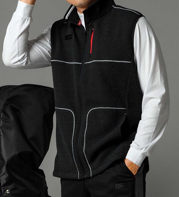 「＜ツアーステージ＞バーズアイ裏起毛ベスト（メンズベスト）」｜詳細画像