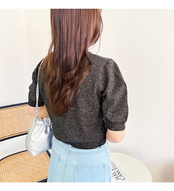 GeeRA（ジーラ）の「ラメパフスリーブニット（ニット・セーター）」｜詳細画像