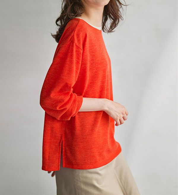 RANAN（ラナン）の「配色使いニットソープルオーバー（カットソー）」｜詳細画像