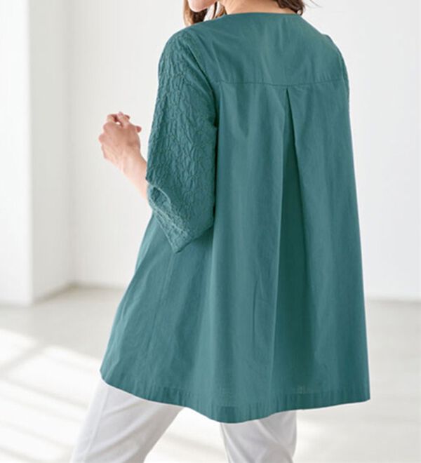 BELLUNA（ベルーナ）の「細見え綿レース使い切替チュニック（チュニック）」｜詳細画像