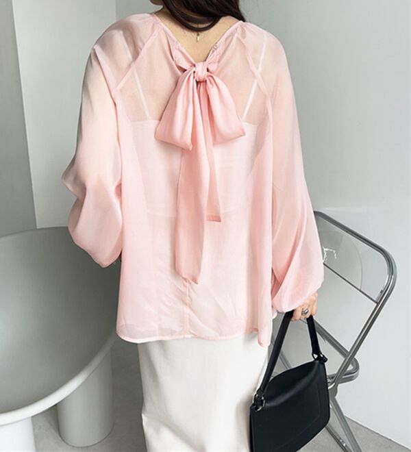 GeeRA（ジーラ）の「バックリボンシアーブラウス（ブラウス）」｜詳細画像