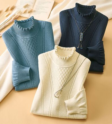 ルフラン（ルフラン）の「【３色組】コットンシルクニット（ニット・セーター）」