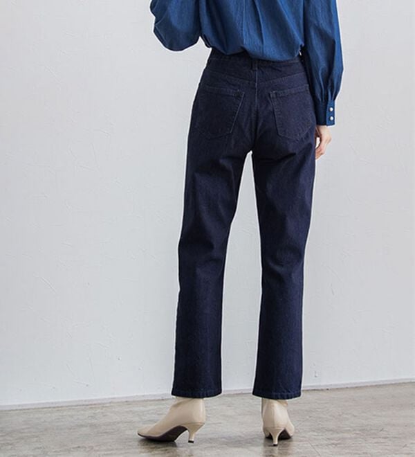 Pierrot（ピエロ）の「【選べる丈】ハイウエストストレートデニム（フルレングスパンツ）」｜詳細画像