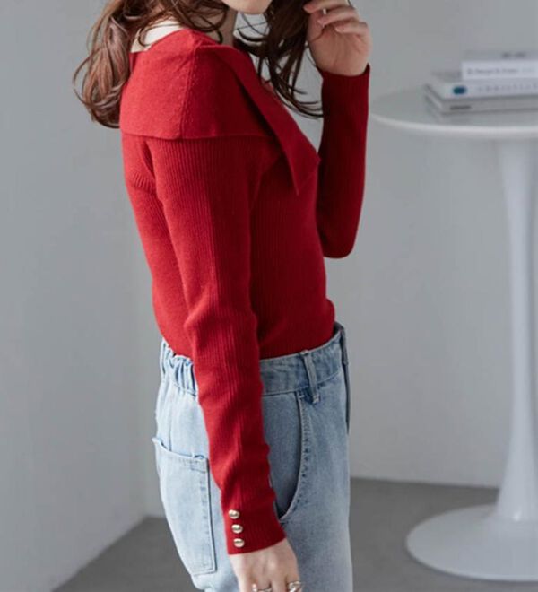 RANAN（ラナン）の「アシメオフショルリブニット（ニット・セーター）」｜詳細画像