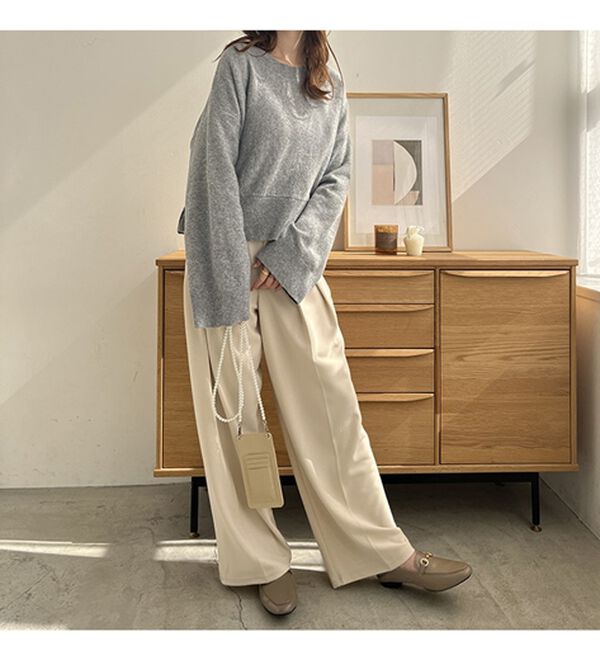 GeeRA（ジーラ）の「ふわふわ素材ワイドスリーブショートニット（ニット・セーター）」｜詳細画像