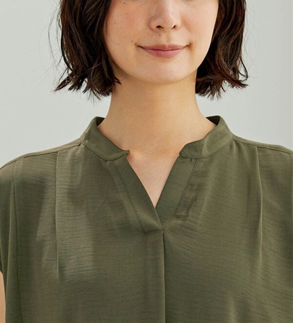 BELLUNA（ベルーナ）の「お手入れ楽々ビンテージ調素材ワンピース（その他ワンピース）」｜詳細画像