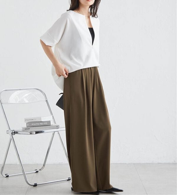 RANAN（ラナン）の「【4つの機能付】ひんやりハーフジップコクーンチュニック（チュニック）」｜詳細画像