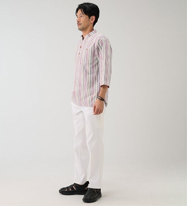 「ざっくり木綿のゆったりリラックスシャツ（メンズシャツ）」｜詳細画像