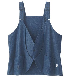 BELLUNA（ベルーナ）の「多ポケットベスト風エプロン（ベスト）」｜デニム