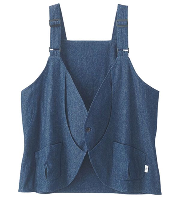 BELLUNA（ベルーナ）の「多ポケットベスト風エプロン（ベスト）」｜デニム