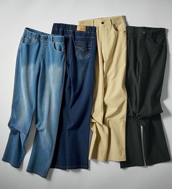 BELLUNA（ベルーナ）の「新感覚！かのこ素材ニットデニムパンツ（フルレングスパンツ）」｜詳細画像