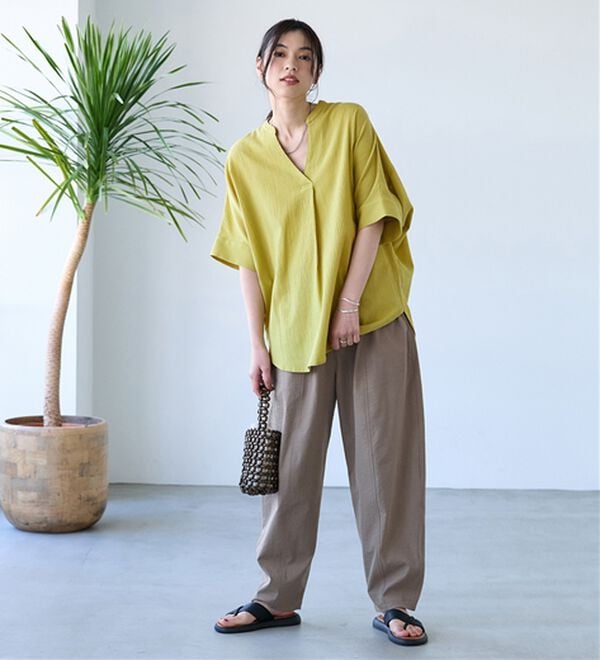 BELLUNA（ベルーナ）の「綿１００％楊柳素材ドルマンチュニック（チュニック）」｜詳細画像