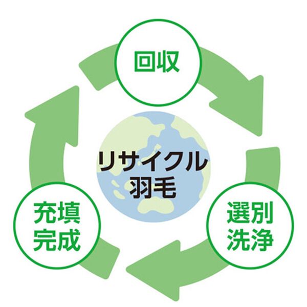「リサイクルダウン使用羽毛掛布団（掛布団）」｜詳細画像