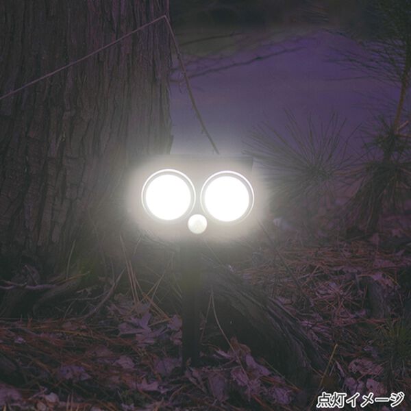「人感センサー付ソーラー２灯ライト（照明・ライト）」｜詳細画像