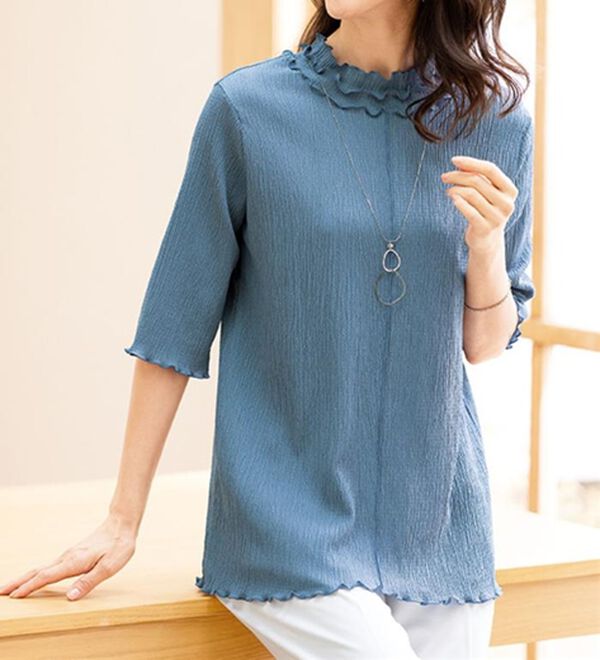 ルフラン（ルフラン）の「【４色組】フリル衿夏素材プルオーバー（カットソー）」｜詳細画像