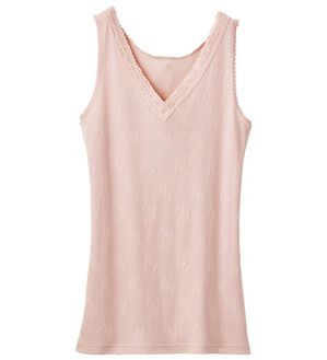 「なめらかシルク入りジャカードタンク（肌着・インナーウェア）」｜ベビーピンク