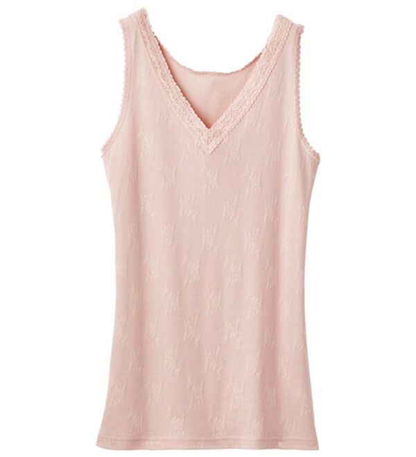 「なめらかシルク入りジャカードタンク（肌着・インナーウェア）」｜ベビーピンク