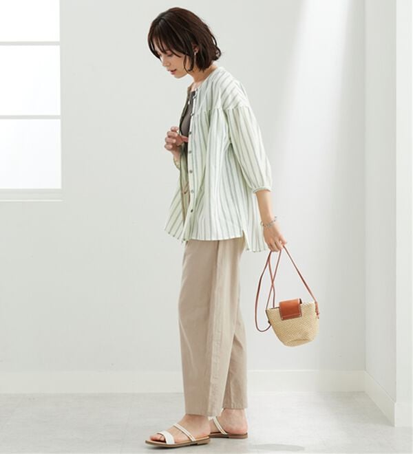 BELLUNA（ベルーナ）の「ダブルガーゼ素材切替デザインブラウス（ブラウス）」｜詳細画像