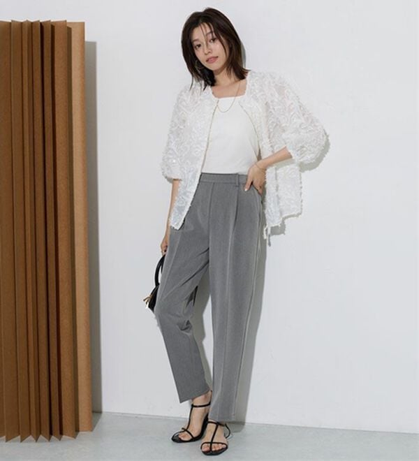 Pierrot（ピエロ）の「【選べる丈】高見えゆるテーパードパンツ（フルレングスパンツ）」｜詳細画像