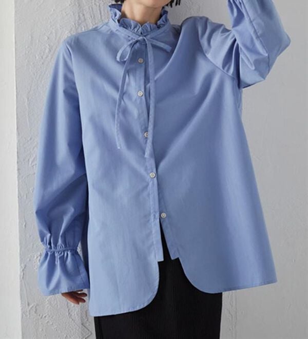 RANAN（ラナン）の「プチフリルリボン付きブラウス（ブラウス）」｜詳細画像