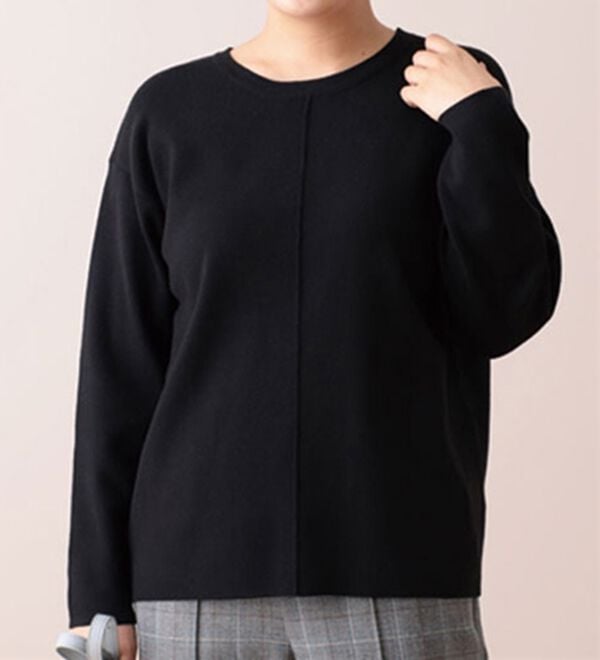 BELLUNA（ベルーナ）の「センターシームニットプルオーバー（ニット・セーター）」｜黒