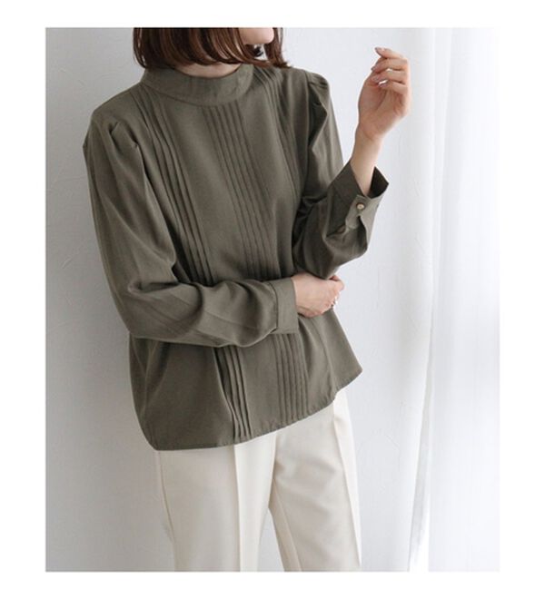 ピンタックハイネックブラウス - ベルーナ【公式】 