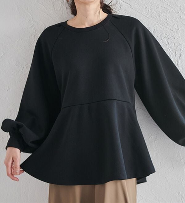 RANAN（ラナン）の「ボリュームスリーブペプラムスウェット（カットソー）」｜詳細画像