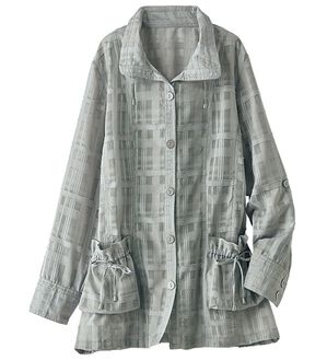 BELLUNA（ベルーナ）の「シアーチェック素材ベーシックジャケット（その他ジャケット）」｜グレー