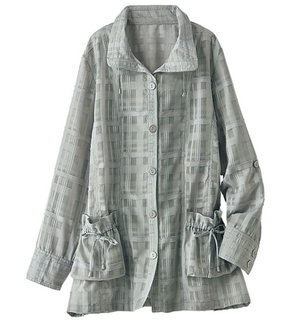 BELLUNA（ベルーナ）の「シアーチェック素材ベーシックジャケット（その他ジャケット）」｜グレー