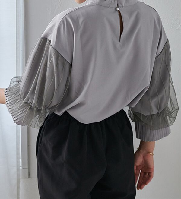 RANAN（ラナン）の「ボリュームフリル袖シアーブラウス（ブラウス）」｜詳細画像