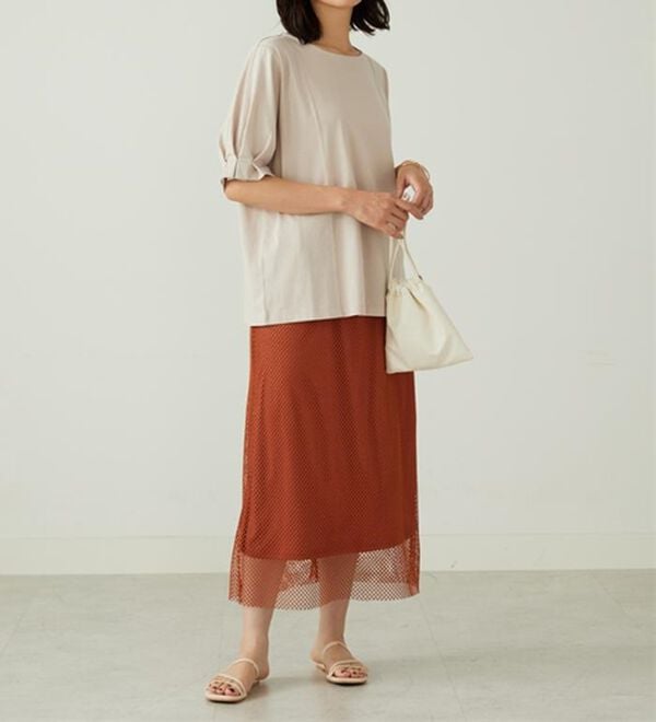 BELLUNA（ベルーナ）の「ヒンヤリ！袖タックデザインプルオーバー（カットソー）」｜詳細画像