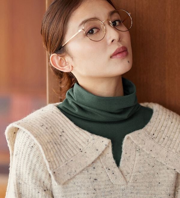 Viola e Viola（ヴィオラ エ ヴィオラ）の「【選べる衿】あったか裏起毛トップス＜ハイネック・クルーネック＞（カットソー）」｜詳細画像