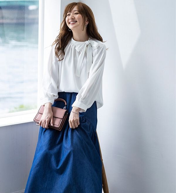 BELLUNA（ベルーナ）の「私を輝かせる！衿リボンゆったりブラウス（ブラウス）」｜詳細画像