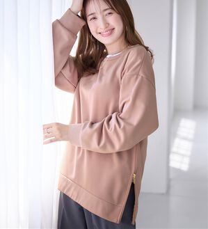 alotta（アロッタ）の「サイドジップあったか裏起毛プルオーバー（トレーナー・スウェット）」｜ピンク